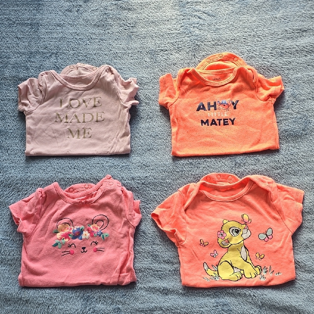 Set of 4 Baby Graphic T-Shirt Onesies
